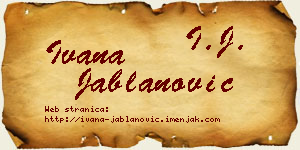 Ivana Jablanović vizit kartica